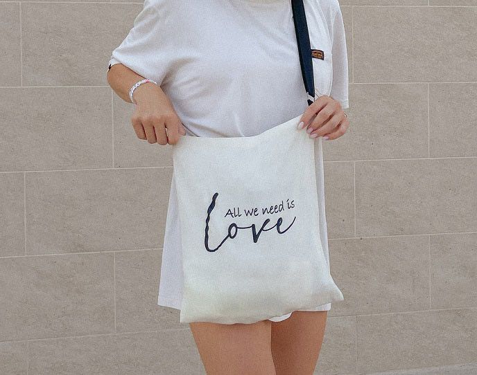 Эко-сумка "Love", 35 см/38 см