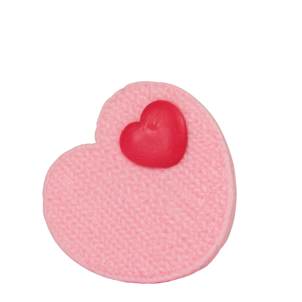 Мыло сувенирное "Вязаное сердце" розовое